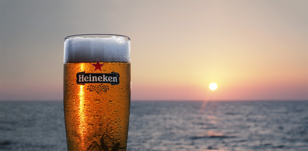 Море, закат, Heineken