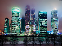 Москва-Сити в тумане