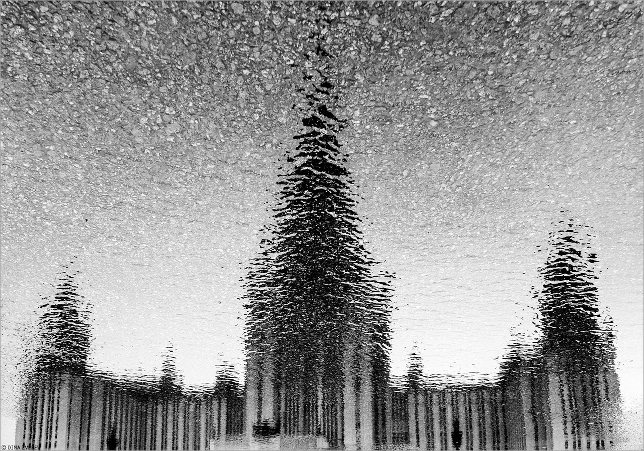 Мокрый асфальт у главного здания МГУ на Воробьевых горах