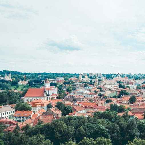 Вид на город Вильнюс.