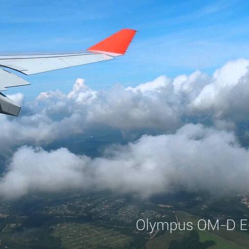 Тест Olympus OM-D E-M10 mark II видео из самолета